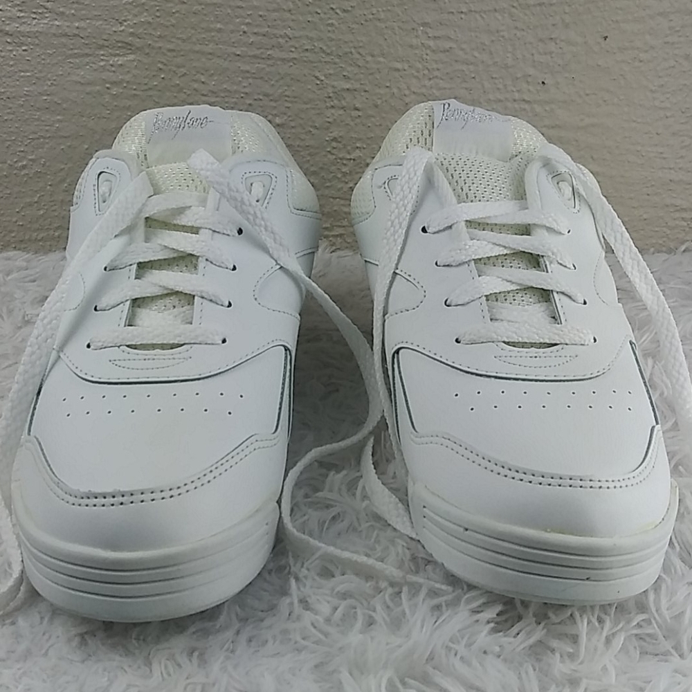 Penny Lane White Faux Leather Mesh Upper Almond Toe Lace Up Low Top Sneaker - Picture 7 of 13